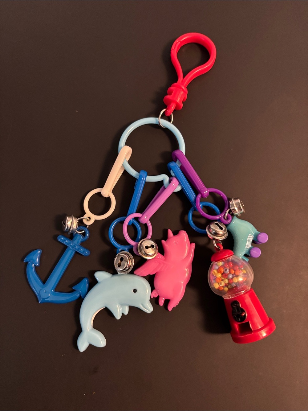 Vintage 1980s Plastic Bell Charm Bracelet